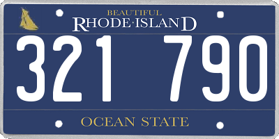 RI license plate 321790