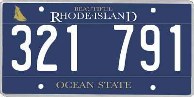 RI license plate 321791