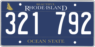RI license plate 321792