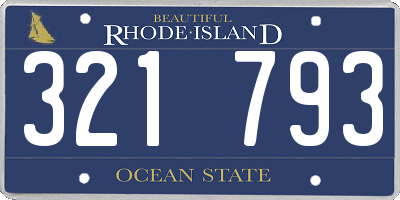RI license plate 321793