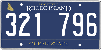 RI license plate 321796