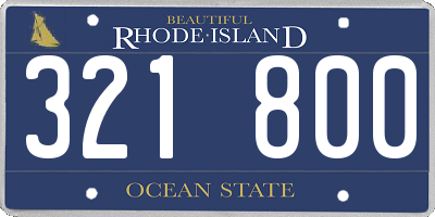 RI license plate 321800