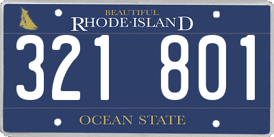 RI license plate 321801