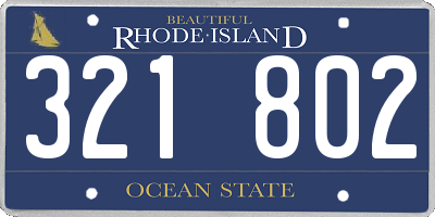 RI license plate 321802