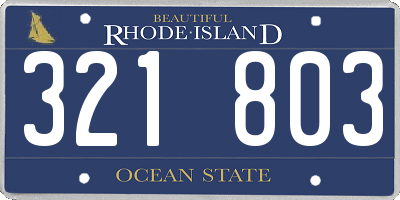 RI license plate 321803