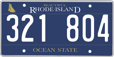 RI license plate 321804