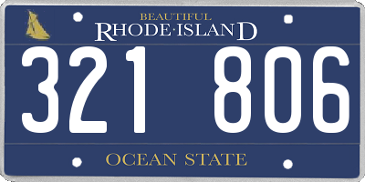 RI license plate 321806