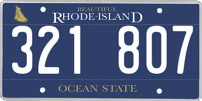 RI license plate 321807