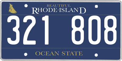 RI license plate 321808