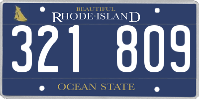 RI license plate 321809