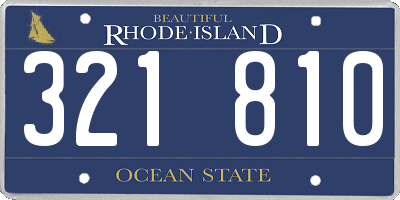 RI license plate 321810
