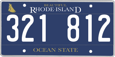 RI license plate 321812