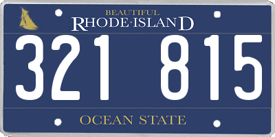 RI license plate 321815