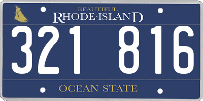 RI license plate 321816