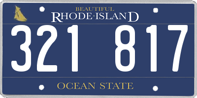 RI license plate 321817