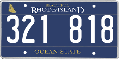 RI license plate 321818