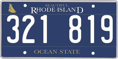 RI license plate 321819