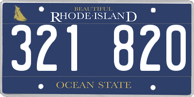 RI license plate 321820