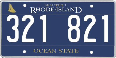 RI license plate 321821
