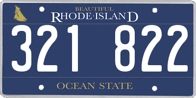 RI license plate 321822
