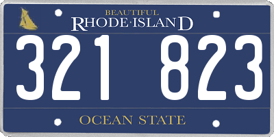 RI license plate 321823