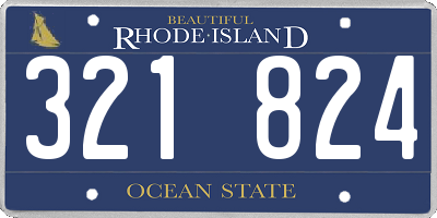 RI license plate 321824