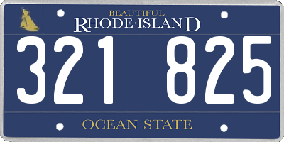 RI license plate 321825