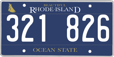 RI license plate 321826
