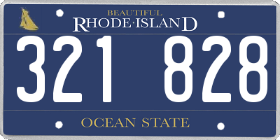 RI license plate 321828