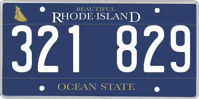 RI license plate 321829