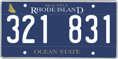RI license plate 321831