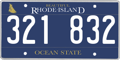 RI license plate 321832