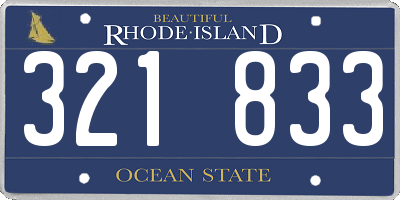 RI license plate 321833