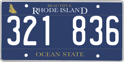 RI license plate 321836