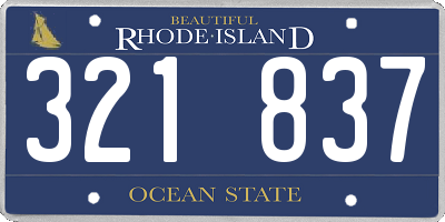 RI license plate 321837