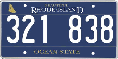 RI license plate 321838