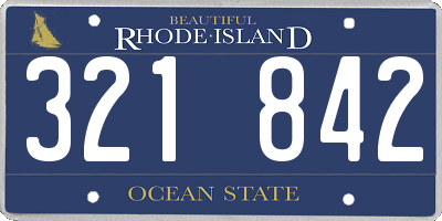 RI license plate 321842