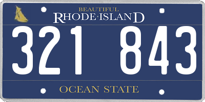 RI license plate 321843