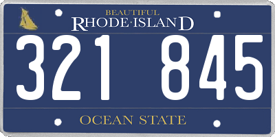 RI license plate 321845