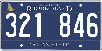 RI license plate 321846