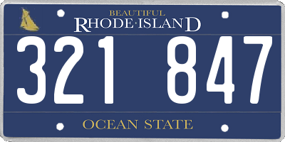 RI license plate 321847
