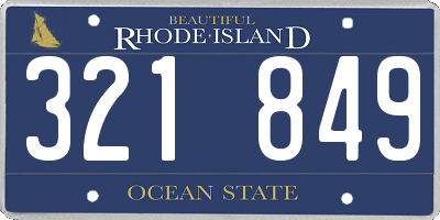RI license plate 321849