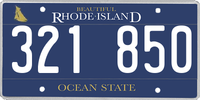 RI license plate 321850