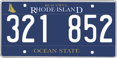 RI license plate 321852