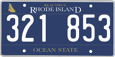 RI license plate 321853