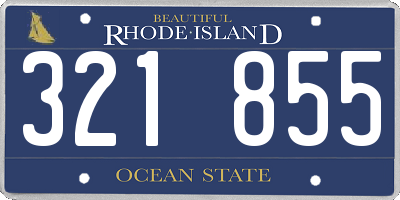 RI license plate 321855