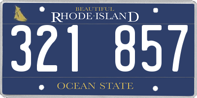 RI license plate 321857