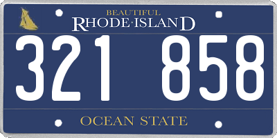 RI license plate 321858