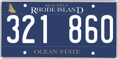 RI license plate 321860