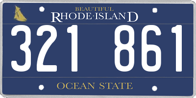 RI license plate 321861